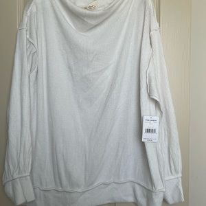 NWT free people white cozy shirt M